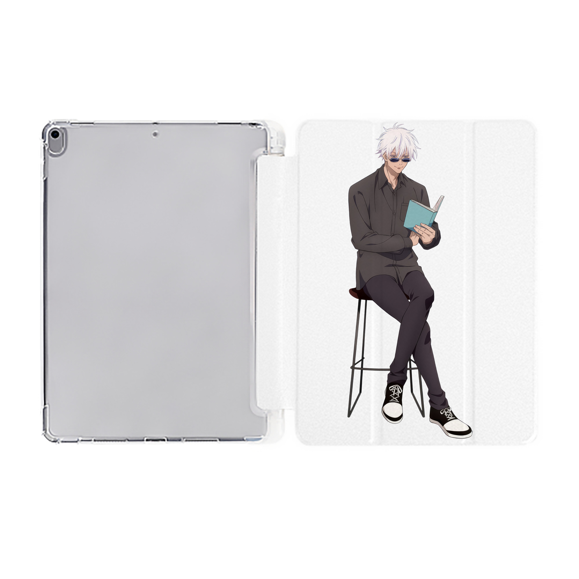 （画像用） 呪術廻戦 Jujutsu Kaisen IPad ケース ペン収納付き 三つ折りスタンド PUレザー×シリコン 対応機種9.5/10.5/10.9インチ